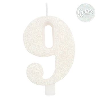 VELA NUMERO BLANCO 9