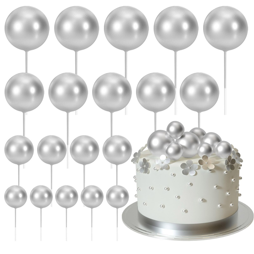 BOLAS DECORATIVAS PARA PASTEL BLANCO