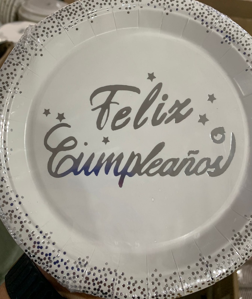 PLATO F. C. PUNTOS PLATEADO X 10und 