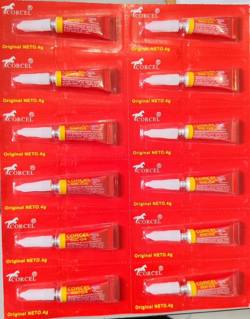 CORCEL PEGANTE ROJO 4gr x12und