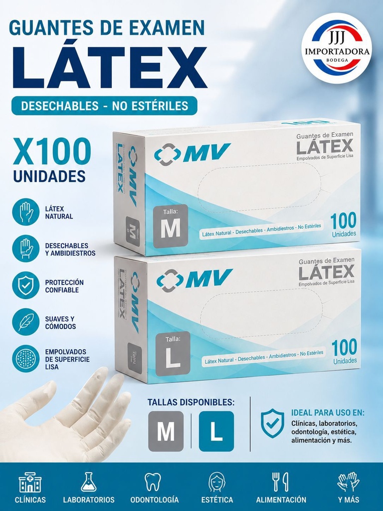 GUANTE LATEX CAJA X100und TALLA L 