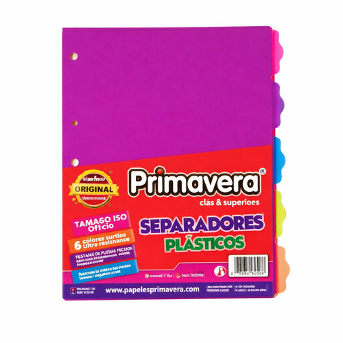 PRIMAVERA SEPARADOR PLASTICO CARTA105 X5UND