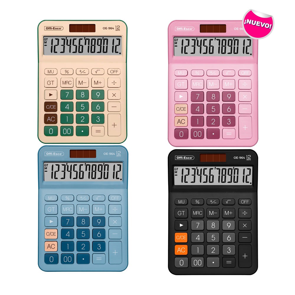 OFFI-ESCO CALCULADORA GRANDE 12 DIGITOS 17.5*12.5CM