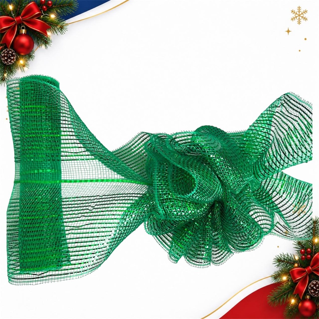 MALLA MOÑO MAGICO 26CM*4.5M VERDE