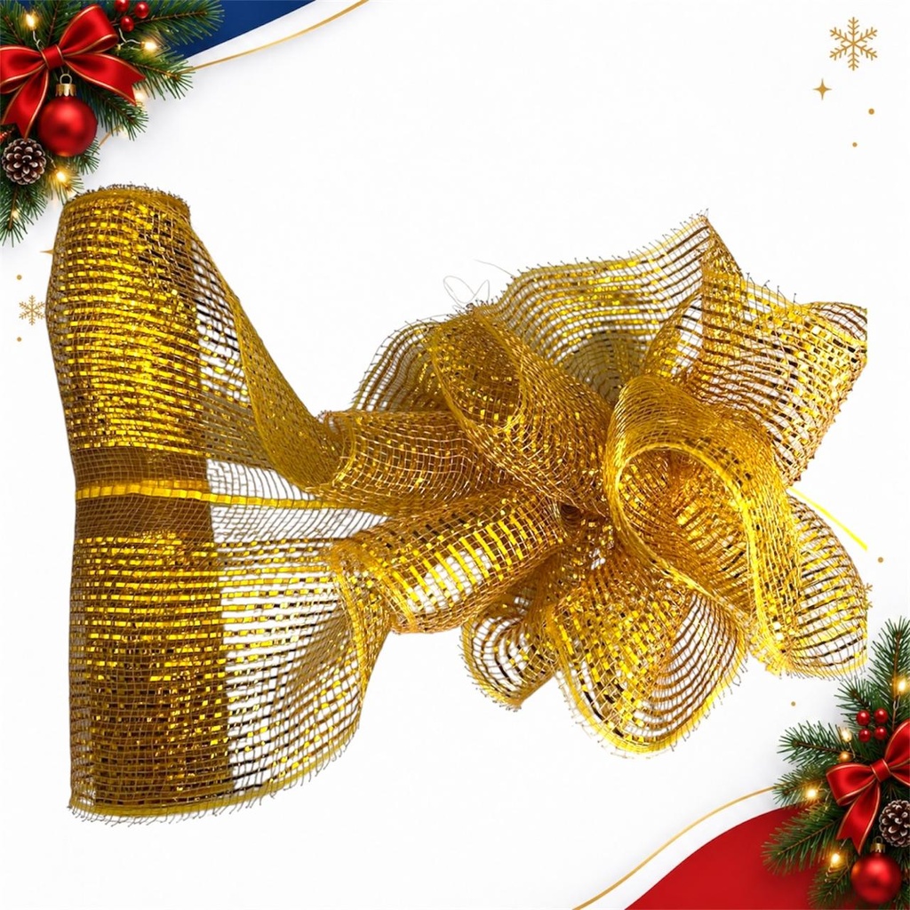 MALLA MOÑO MAGICO 26CM*4.5M DORADO