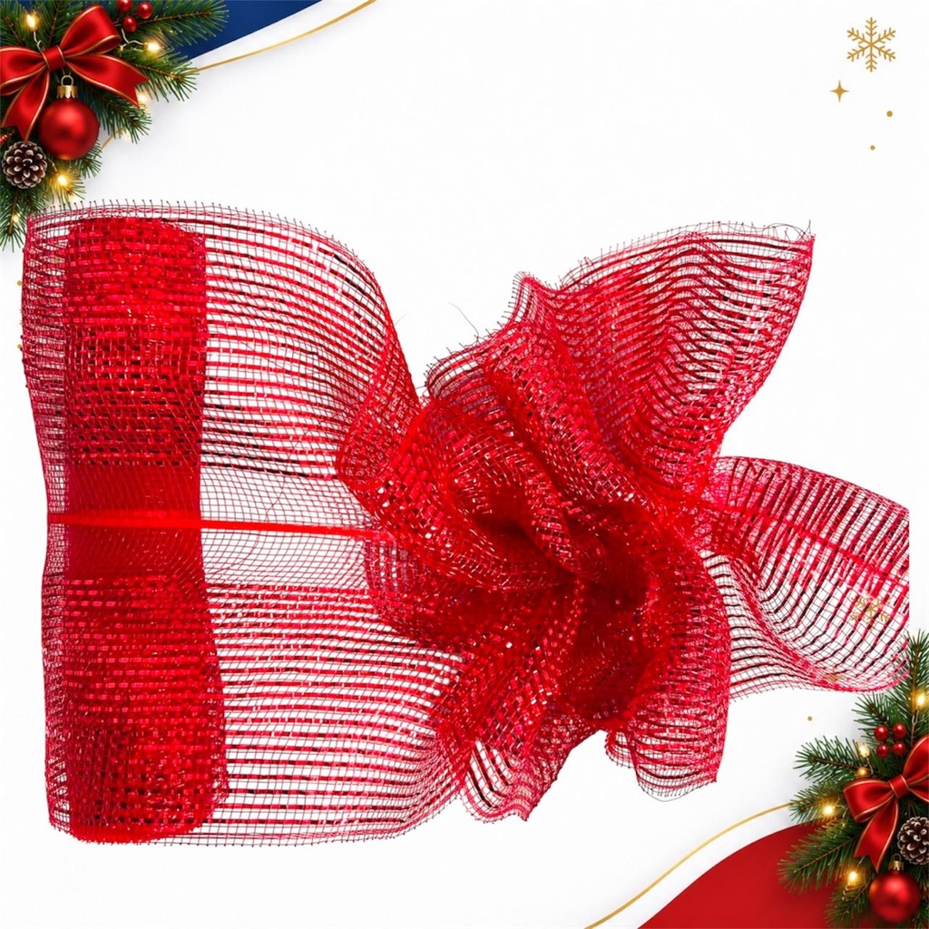 MALLA MOÑO MAGICO 26CM*4.5M ROJO