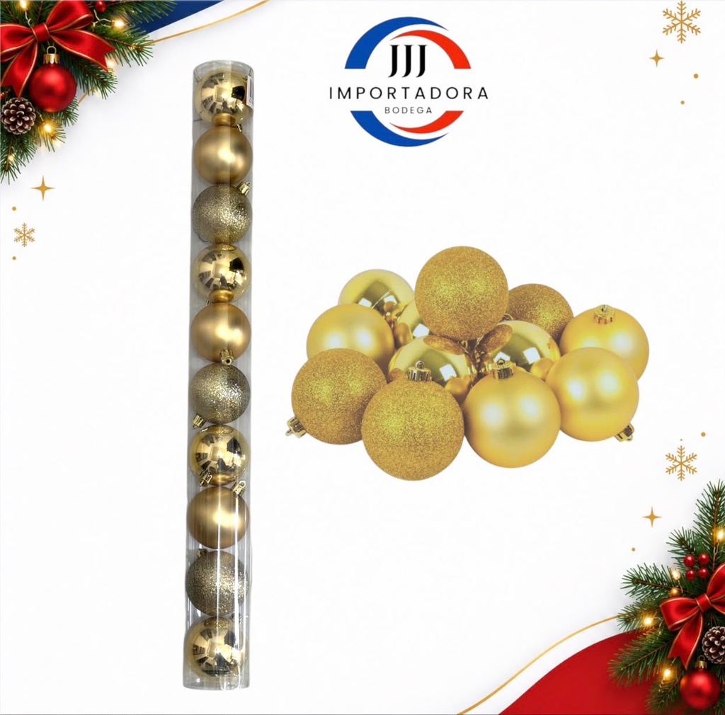 BOLA NAVIDAD 6CM X 10PCS DORADA 