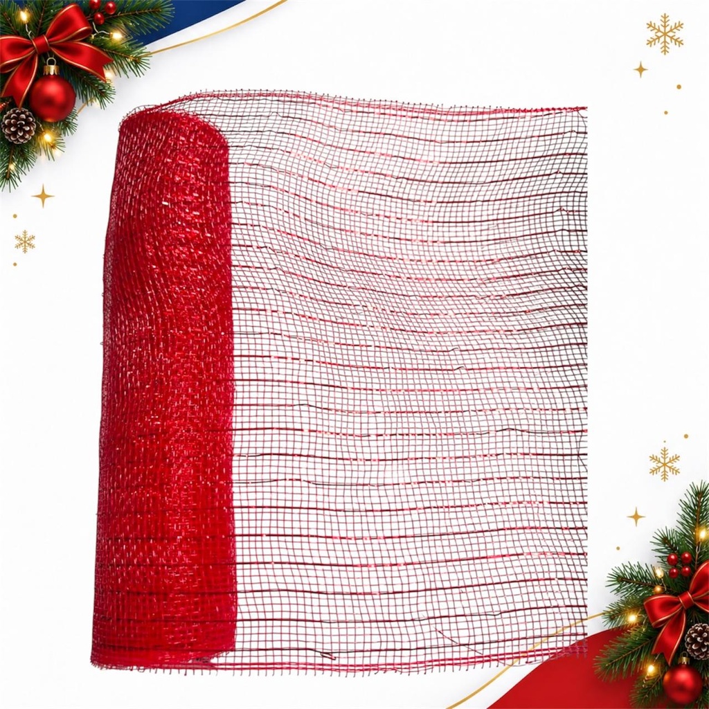 MALLA ESPEJO 26CM*4.5M ROJA 