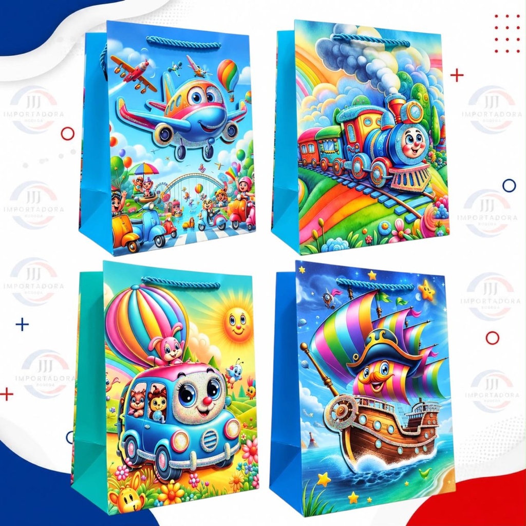 BOLSA DE REGALO 3D T.L  40*30*12CM NIÑO A-T-C-V