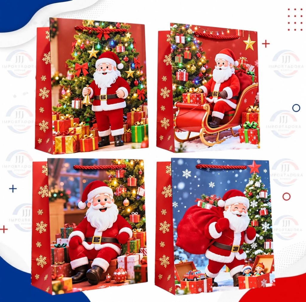 BOLSA DE REGALO 3D T.S 23*18*10CM PAPA NOEL