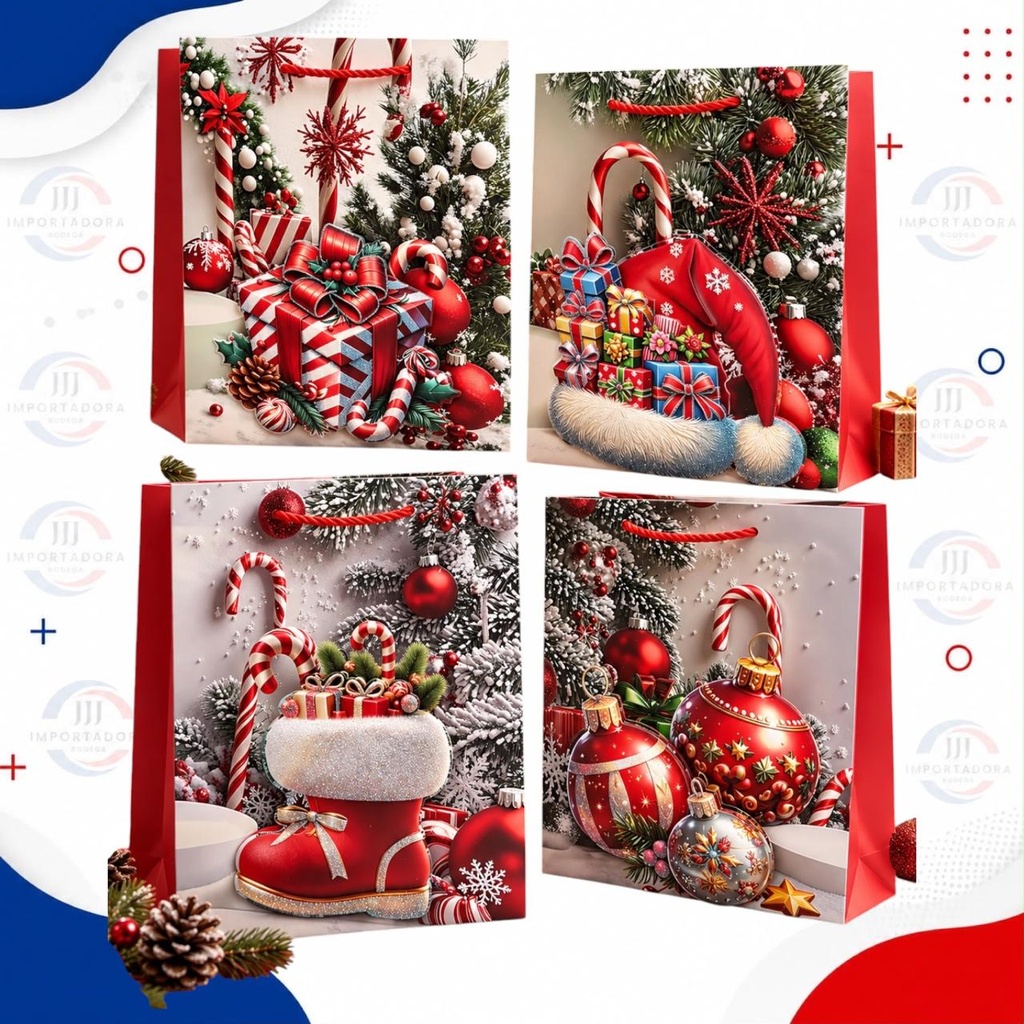 BOLSA DE REGALO 3D T.S 23*18*10CM NAVIDAD