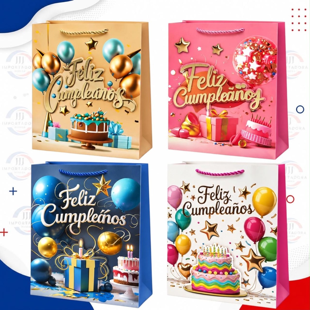 BOLSA DE REGALO 3D T.S 23*18*10CM FELIZ CUMPLE MUJER R-P