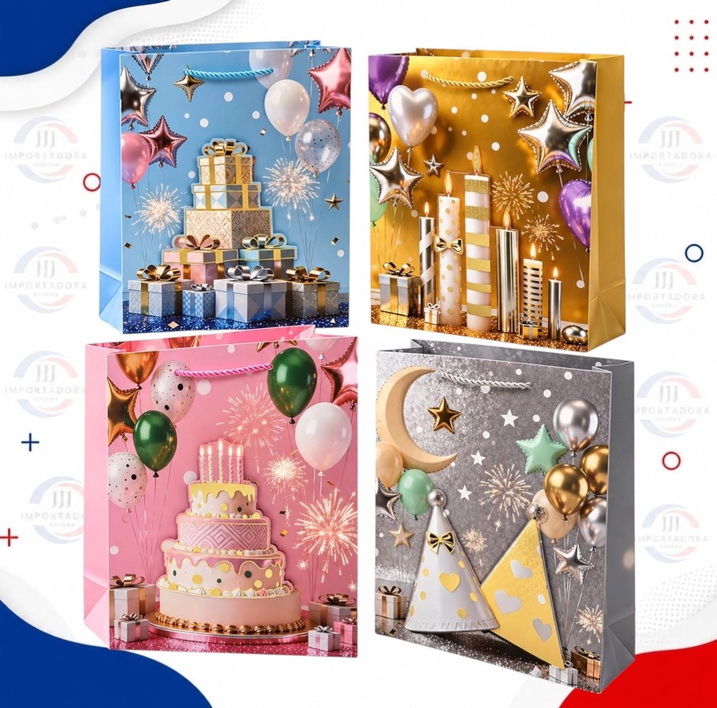 BOLSA DE REGALO 3D T.L  40*30*12CM CUMPLEAÑOS