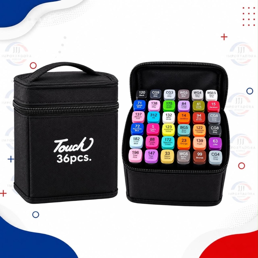 MARCADOR DOBLE PUNTA ESTUCHE TELA X36UND 