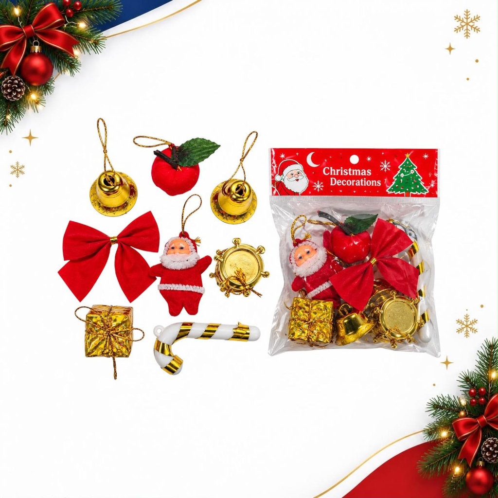 DECORACION NAVIDAD SURT 8 PCS