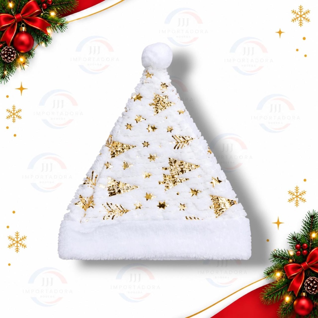 GORRO NAVIDAD BLANCO ESTAMPADO  