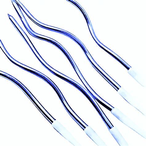 VELA CURVA METALIZADA X 12 PCS AZUL