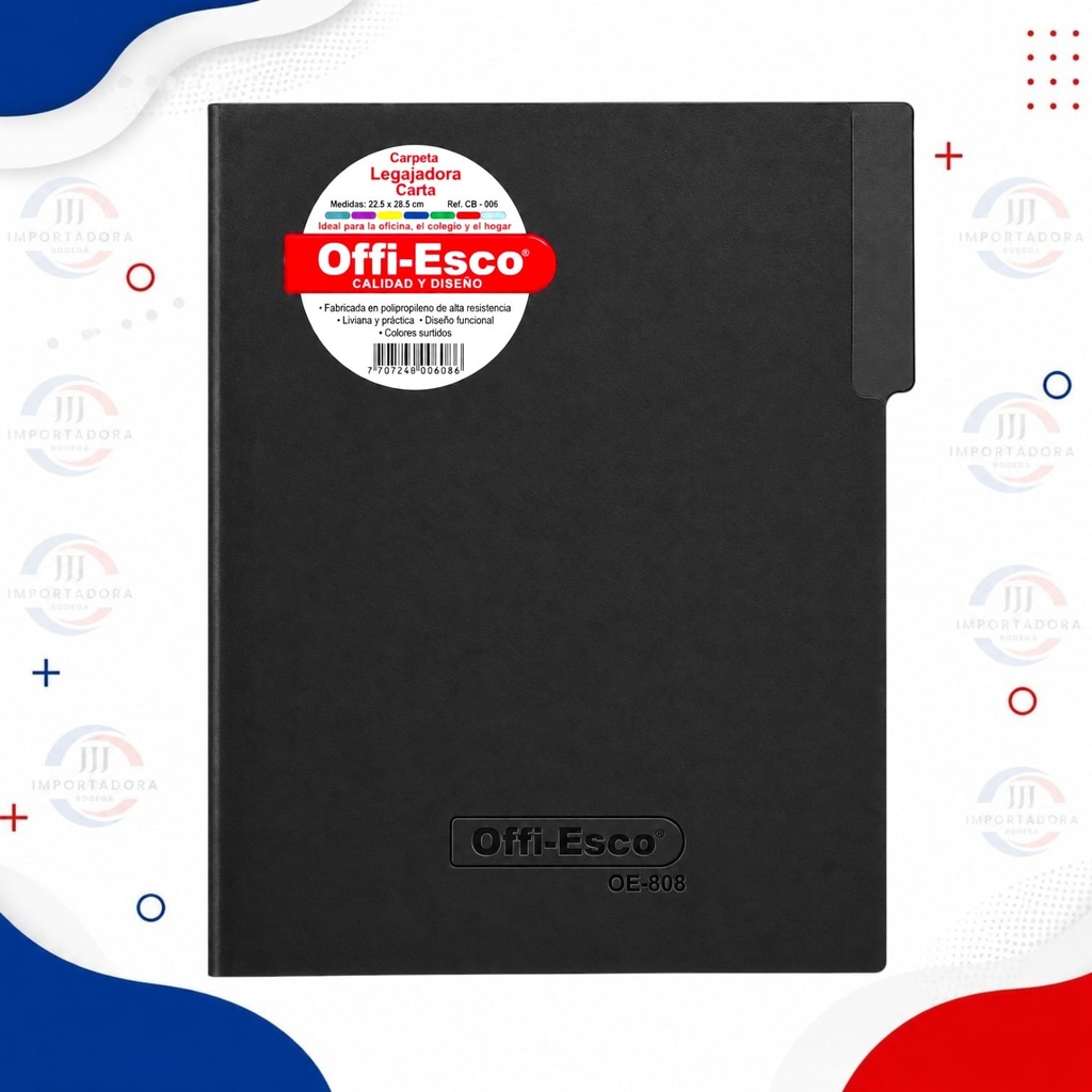 OFFI-ESCO CARPETA LEGAJADORA PLASTICA CARTA 