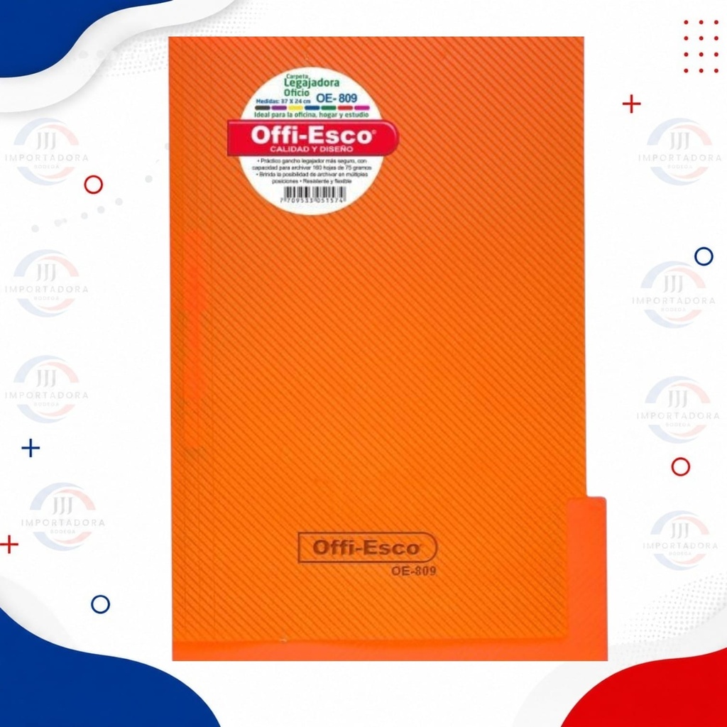 OFFI-ESCO CARPETA LEGAJADORA PLASTICA OFICIO