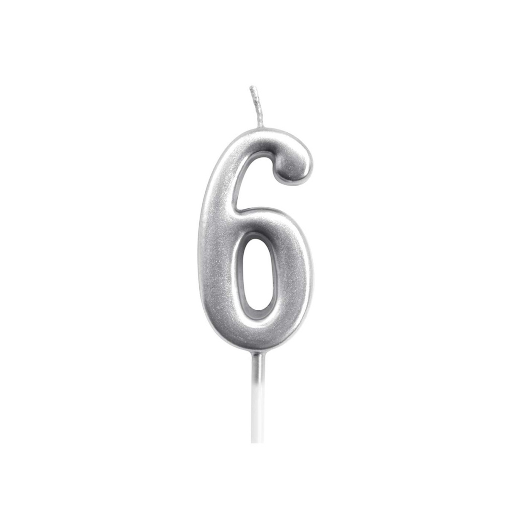 VELA PASTEL PLATA # 6