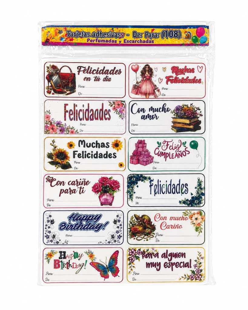 DE PARA FELIZ DIA -FELIZ CUMPLEAÑOS BLANCO ESCARCHADO 