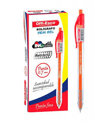 OFFI-ESCO LAPICERO RETRACTIL ROJO