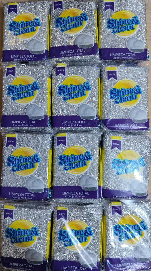 SHINE & CLEAN ESPONJAS X12und (PLATEADO)
