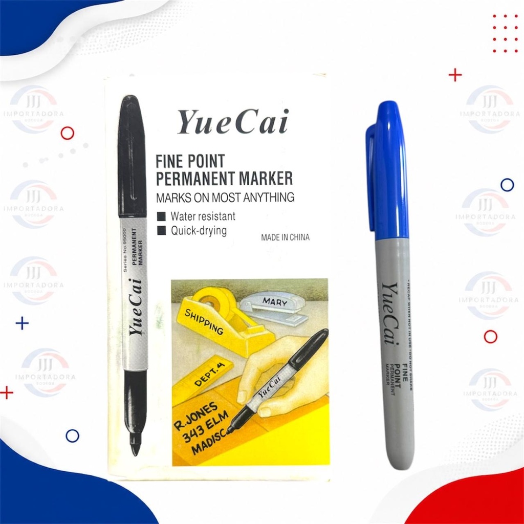 MARCADOR PERMANENTE PUNTA DELGADA YUE CAI AZUL