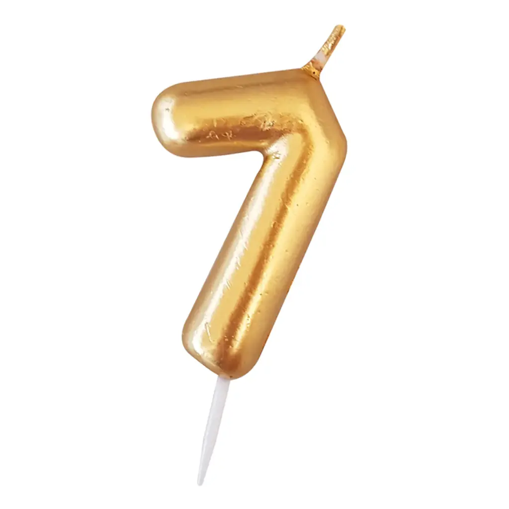 VELA NUMERO DORADO 7