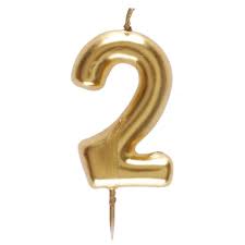 VELA NUMERO DORADO 2