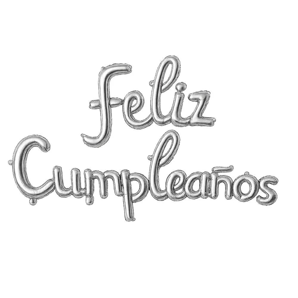 GLOBO FELIZ CUMPLEAÑOS PLATEADO