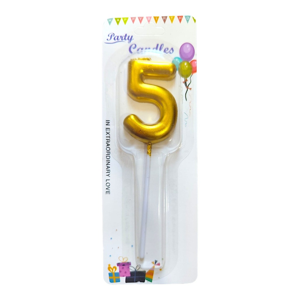 VELA NUMERO DORADA #5