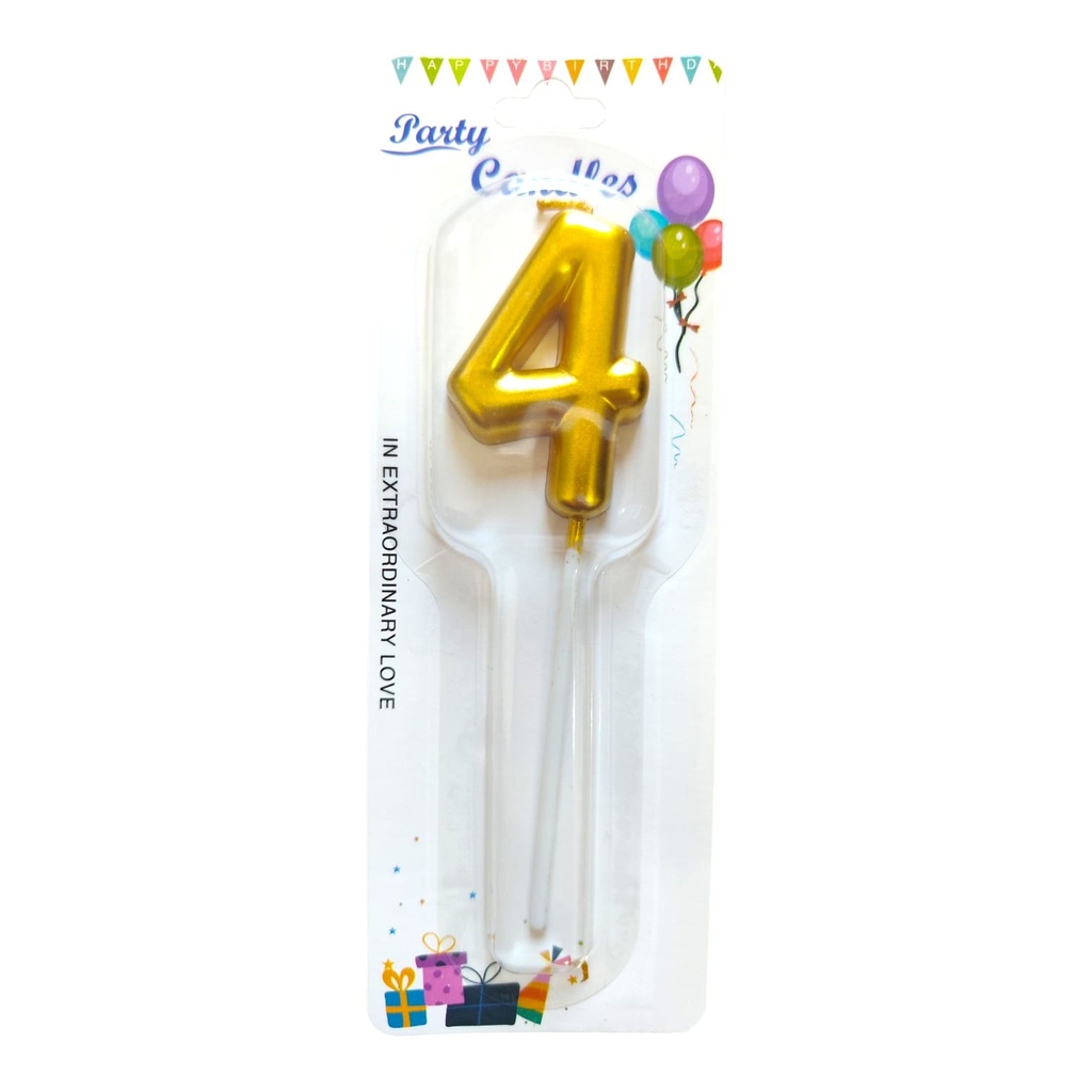 VELA NUMERO DORADA #4