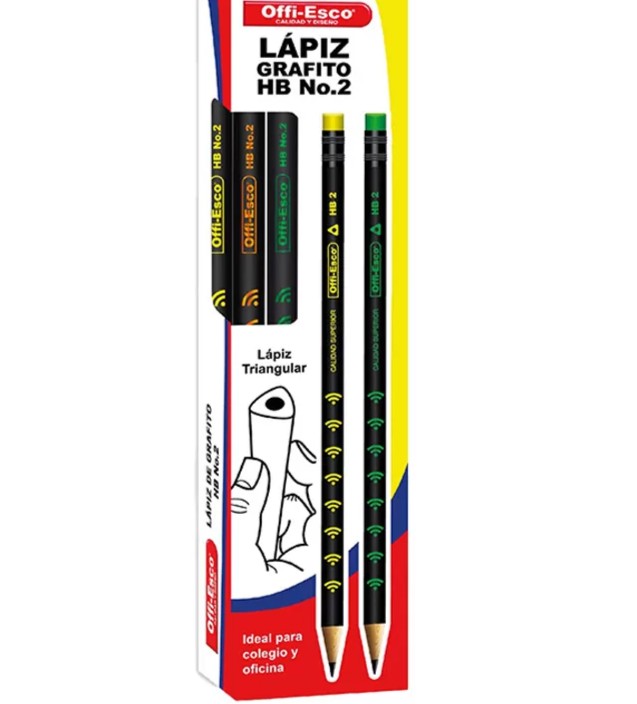 OFFI-ESCO LAPIZ GRAFITO TRIANGULAR NEGRO x12und 