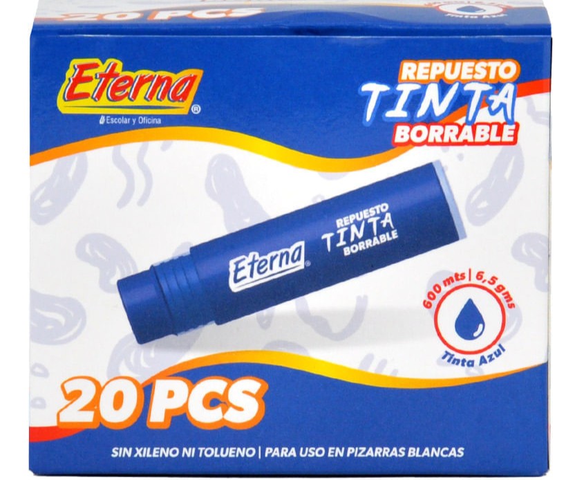 ETERNA TINTA BORRABLE REPUESTO AZUL