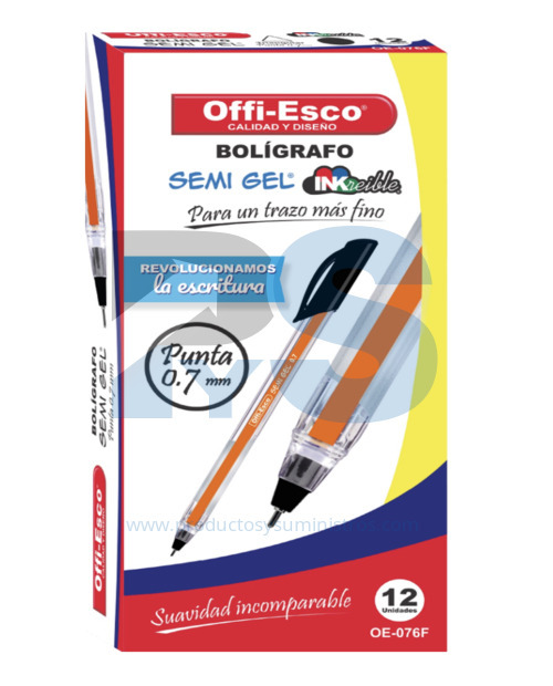 OFFI-ESCO LAPICERO TRAZO FINO 0.7mm X12und AZUL 