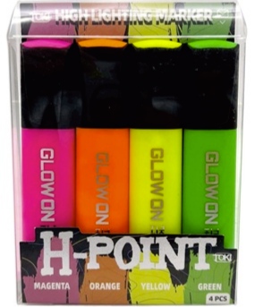 RESALTADOR GLOW ON H-POINT NEON X4und