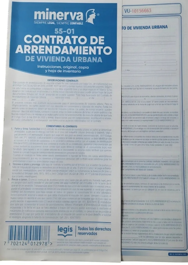 MINERVA CONTRATO DE ARRENDAMIENTO VIVIENDA URBANA X12 