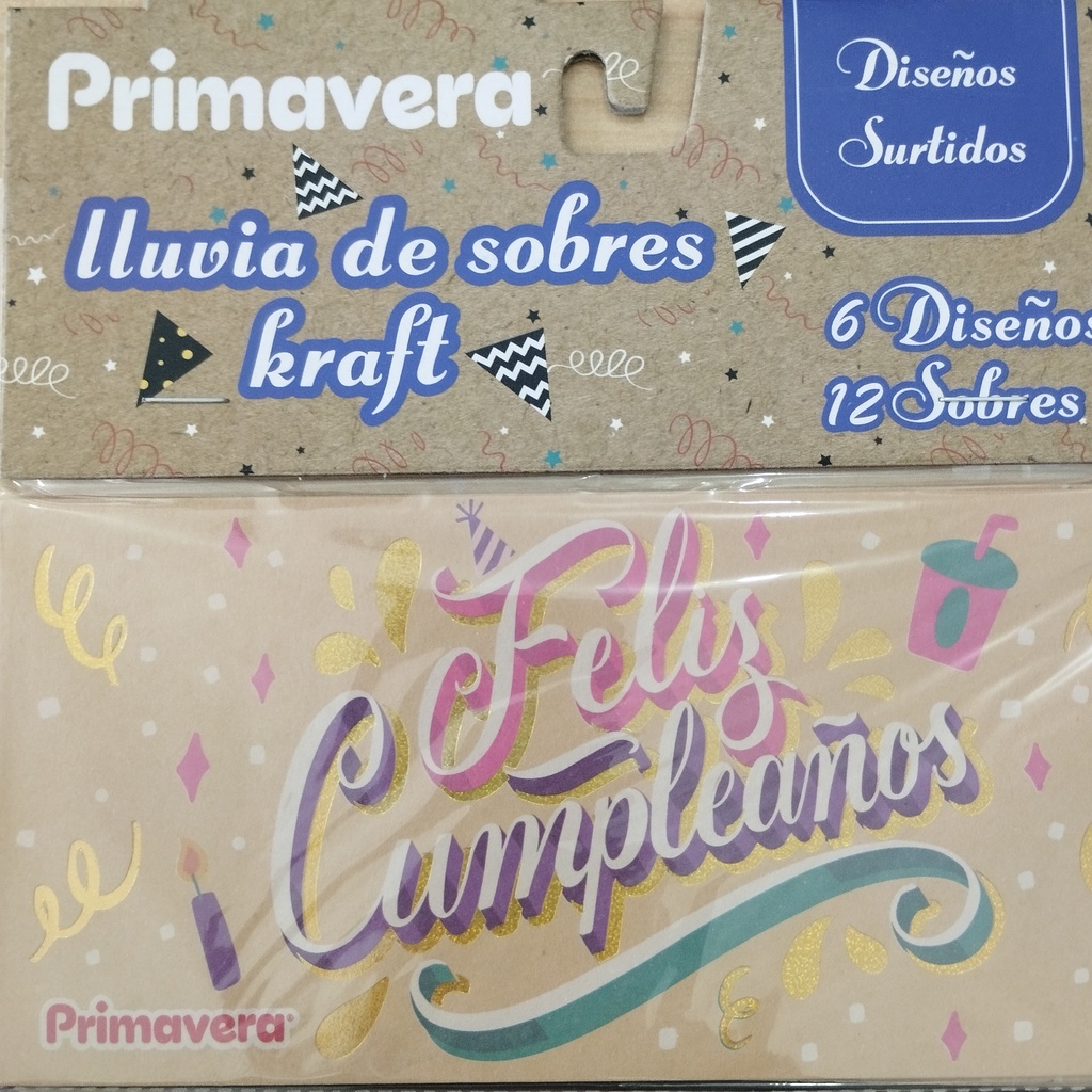 PRIMAVERA LLUVIA DE SOBRES KRAFT X12und 