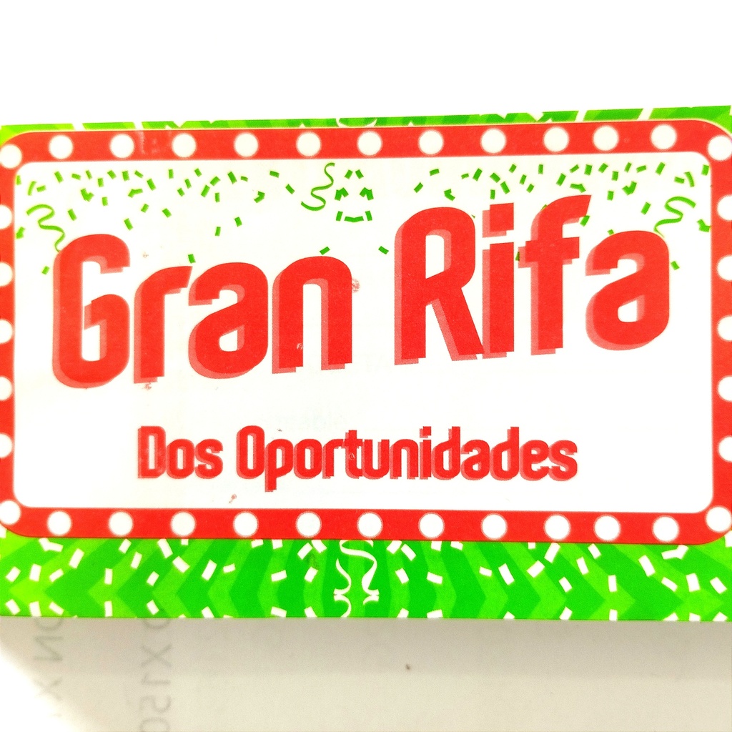 TALONARIO DE RIFA DOS OPORTUNIDADES