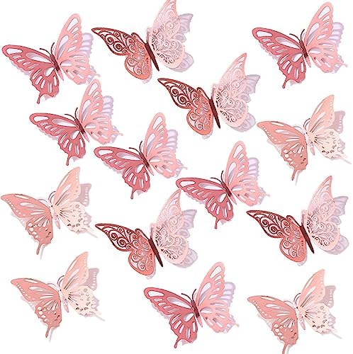 SET DE MARIPOSA MEDIANA 3D DORADO