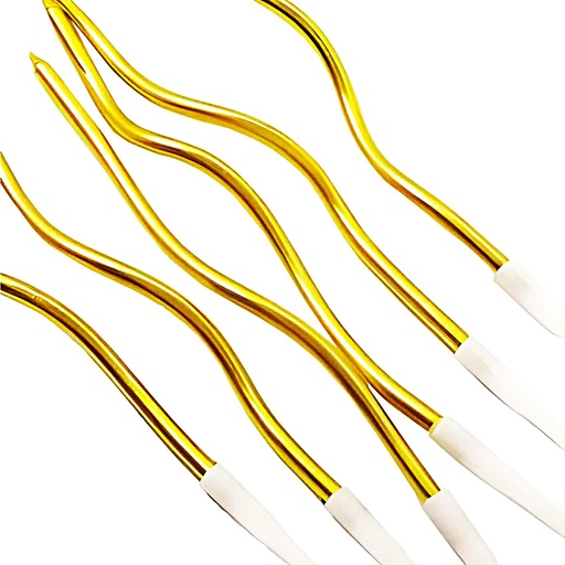 [JJJ251598] VELA CURVA METALIZADA X 12 PCS DORADO 