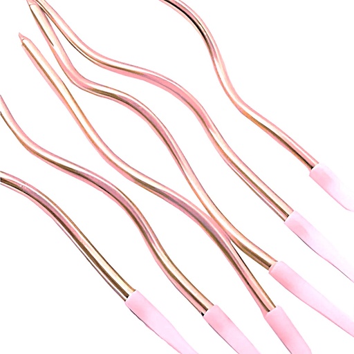 [JJJ251603] VELA CURVA METALIZADA X 12 PCS ROSADO