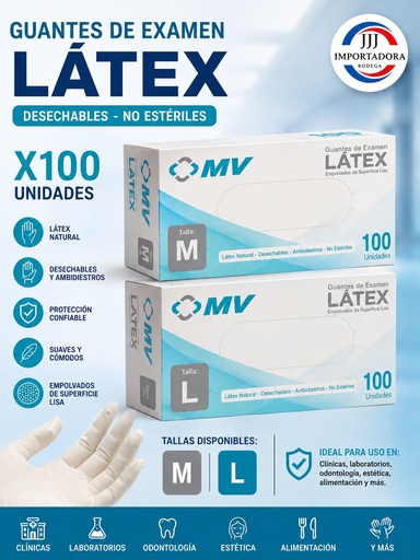 GUANTE LATEX CAJA X100und TALLA L 