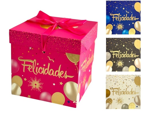 [JJJ253452] CAJA REGALO PEQUEÑA FELICIDADES 15*15*15