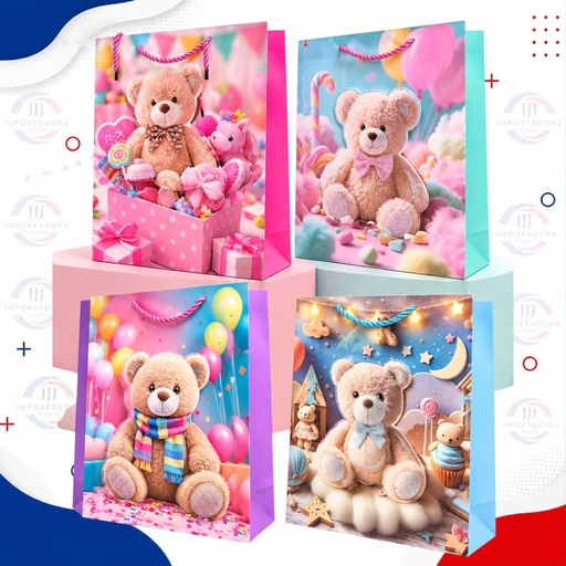 [FD1560L/JJJ260517] BOLSA DE REGALO 3D T.L  40*30*12CM OSOS