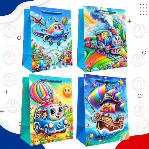 [FD1537M/JJJ260518] BOLSA DE REGALO 3D T.M 32*26*10CM NIÑO A-T-C-V
