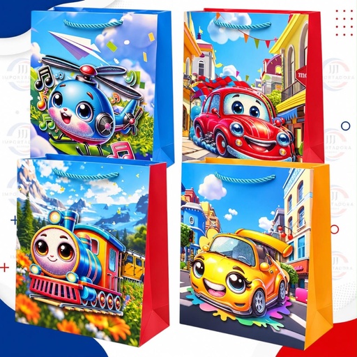 [FD1460L/JJJ260519] BOLSA DE REGALO 3D T.L  40*30*12CM NIÑO A-C-T