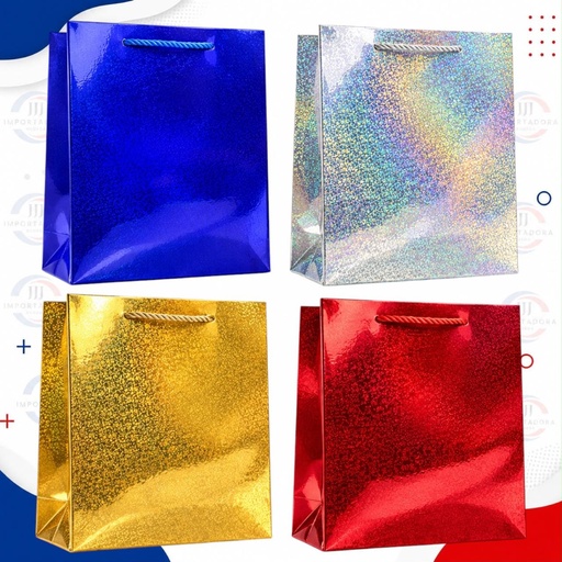 [JJJ260521-S] BOLSA DE REGALO T.S 23*18*10CM FINA HOLOGRAMADA