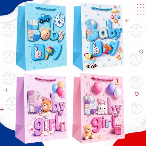 [FD6051M/JJJ260522] BOLSA DE REGALO 3D T.M 32*26*10CM BEBE OSO
